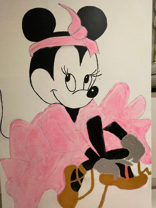 The Famous Mouse – original painting, 100×150 cm, bold expressive contemporary artwork by Victoria Lorenz Studio, Denmark.